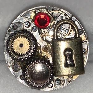 Ring Antique One of a Kind Silver Tone Adjustable